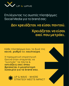 Social Media Marketing Strategy: Ανακαλύψτε ποιες social media πλατφόρμες ταιριάζουν στο brand σας, στο κοινό-στόχο & στους στόχους marketing.